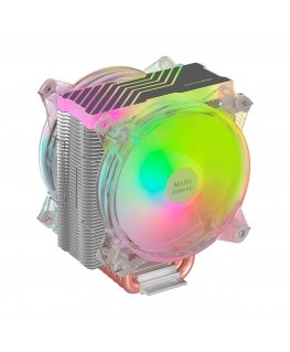 Mars Gaming MCPU66 Datora dzesēšanas sistēma Procesors Gaisa dzesētājs 12 cm Sudrabs, Caurspīdīgs 1 pcs