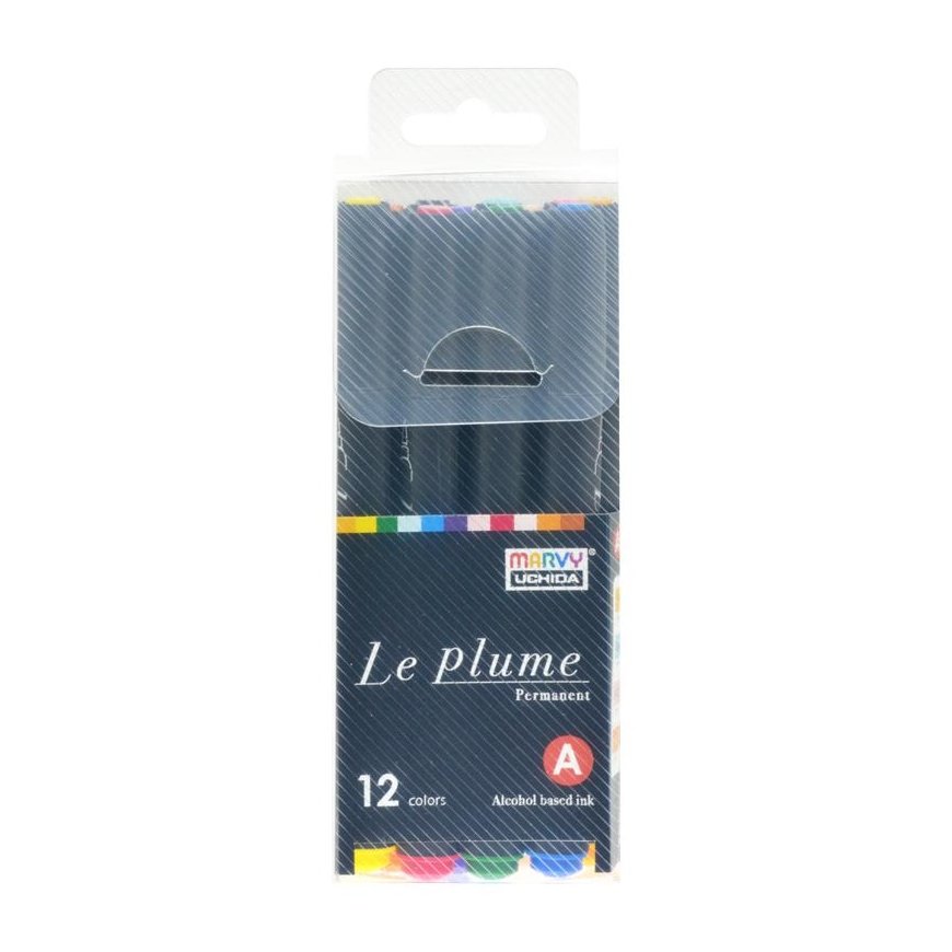 Marvy Uchida Permanent markers with brush tip "Le Plume Permanent" 3000-12A 12 pcs.