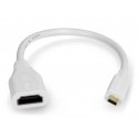 Raspberry MicroHDMI - HDMI adapter 0.235m White Raspberry MicroHDMI - HDMI adapter 0.235m White