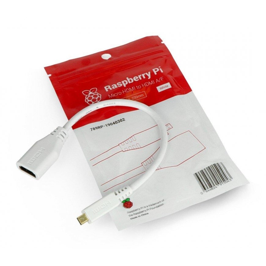 Raspberry MicroHDMI - HDMI adapter 0.235m White – 3