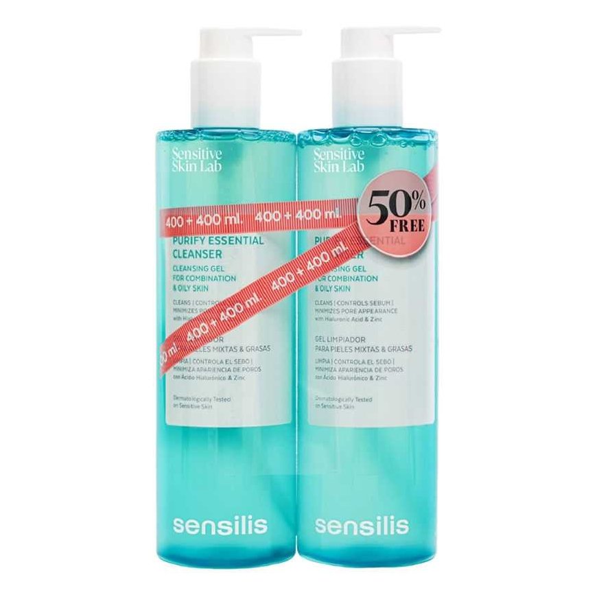 Kasvojen puhdistusgeeli Sensilis Purify Essential 2 x 400 ml
