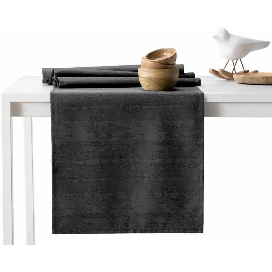 AmeliaHome Tablecloth Vesta graphite modern 115x300+35x300 – 5