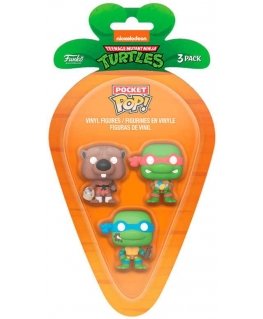 Funko Carrot Pocket POP blister 3 figures Ninja Turtles Splinter Leonardo Raphael easter