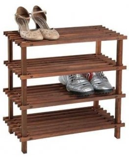 Kesper Tall shoe cabinet made of spruce, spacious and adjustable shoe rack with four shelves
