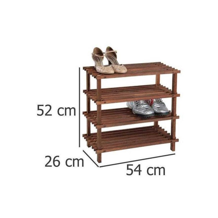 Kesper Tall shoe cabinet made of spruce, spacious and adjustable shoe rack with four shelves – 5