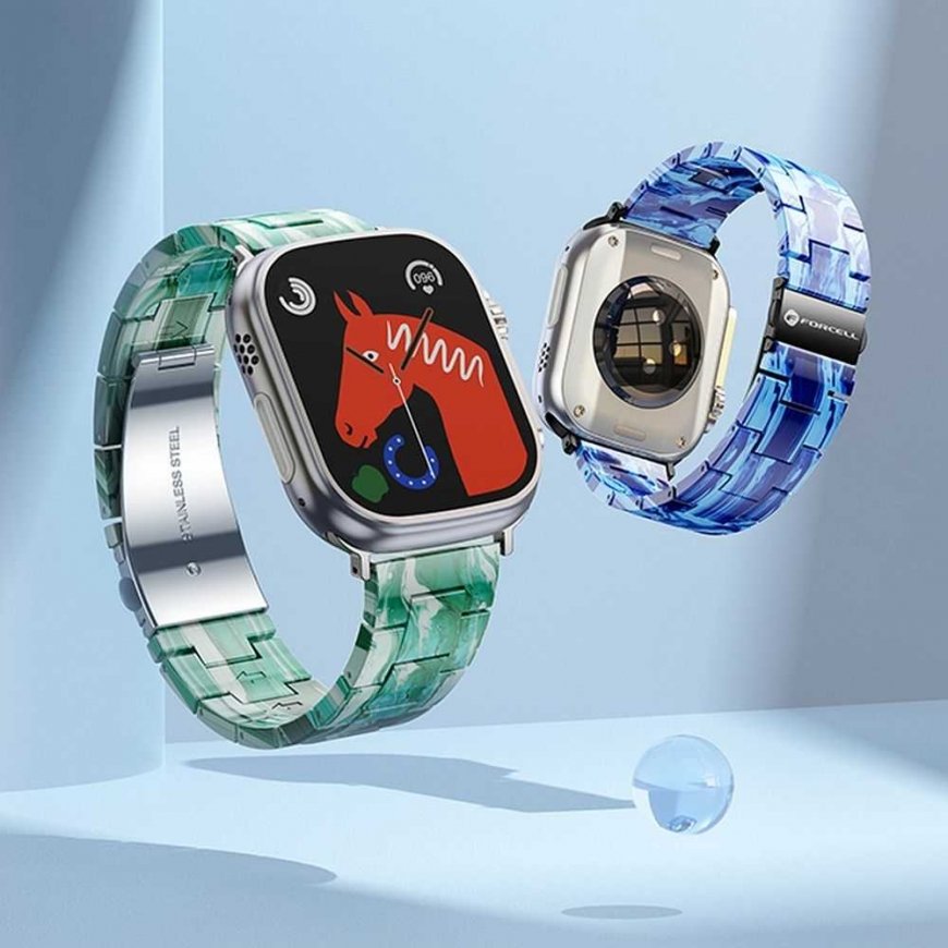 FORCELL F-DESIGN FA04 marble resin strap for APPLE Watch 38 / 40 / 41 mm blue – 3