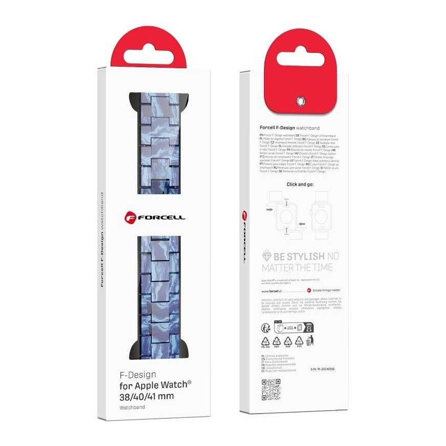 FORCELL F-DESIGN FA04 Marmorihartsihihna APPLE Watchille 38/40/41mm Sininen – 4