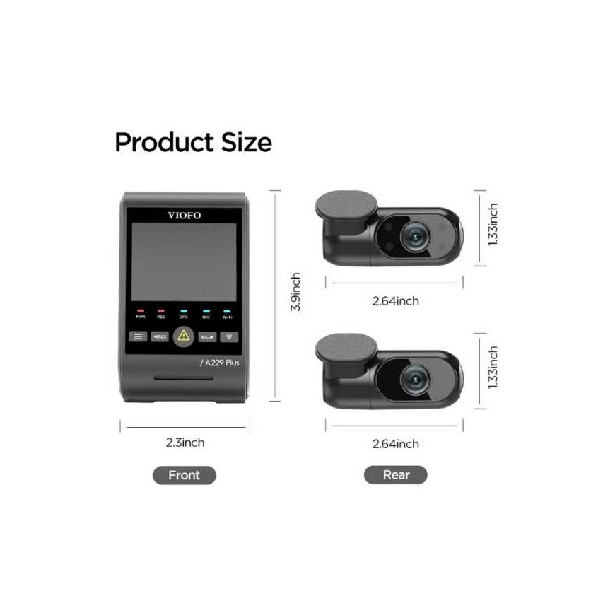 Viofo A229 Plus 3CH 2K vaizdo registratorius – 5