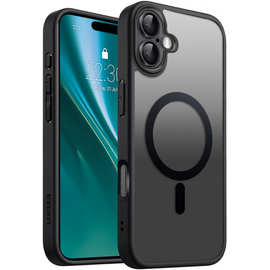 Kotelo Telforceone Etteri Matt Mag Apple iPhone 16 6.1" musta väri