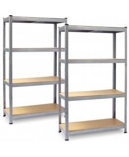 Metal warehouse shelf, set of 2, 150 x 75 x 30 cm Thin PL-700