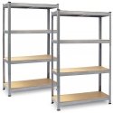 Metal warehouse shelf, set of 2, 150 x 75 x 30 cm Thin PL-700