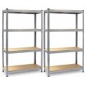 Metal warehouse shelf, set of 2, 150 x 75 x 30 cm Thin PL-700