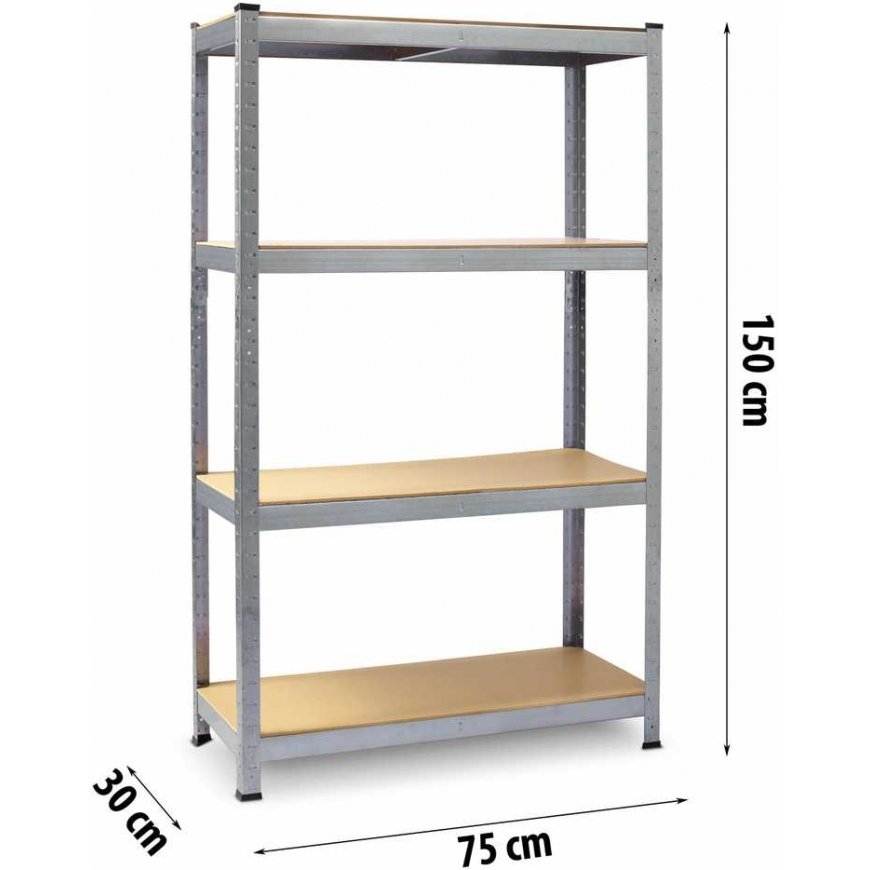 Metal warehouse shelf, set of 2, 150 x 75 x 30 cm Thin PL-700 – 5
