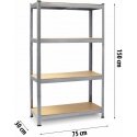 Metal warehouse shelf, set of 2, 150 x 75 x 30 cm Thin PL-700