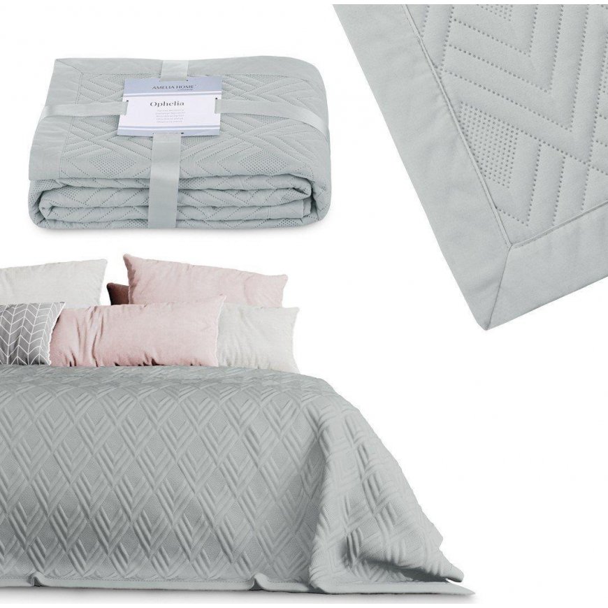 AmeliaHome Bedspread STEEL 170x270