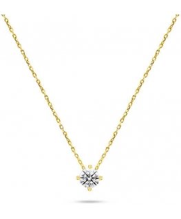 Brilio Silver Minimalist gold-plated necklace with zircon NCL73Y