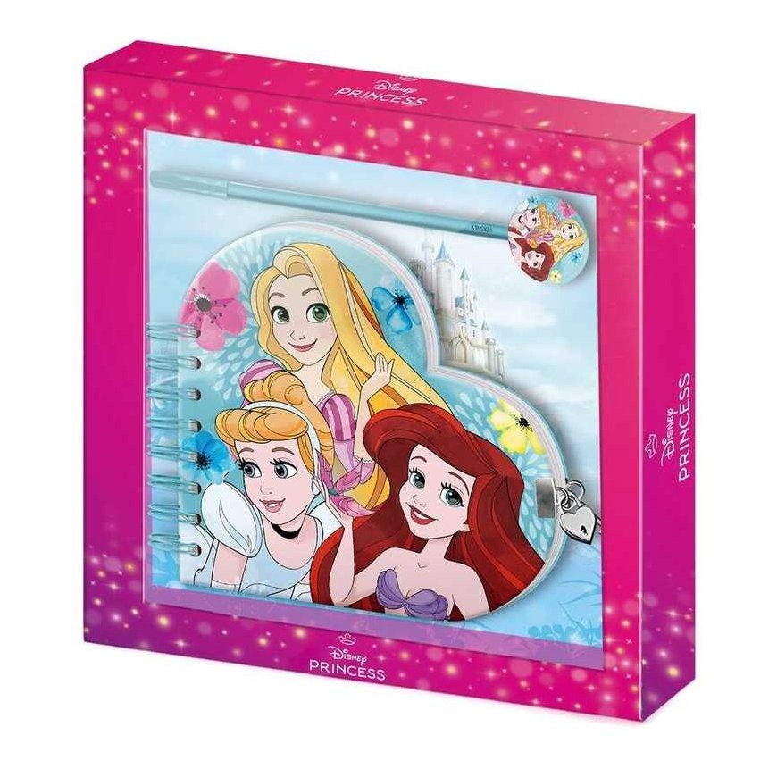 Karactermania Disney Princess päiväkirja + kynäsetti