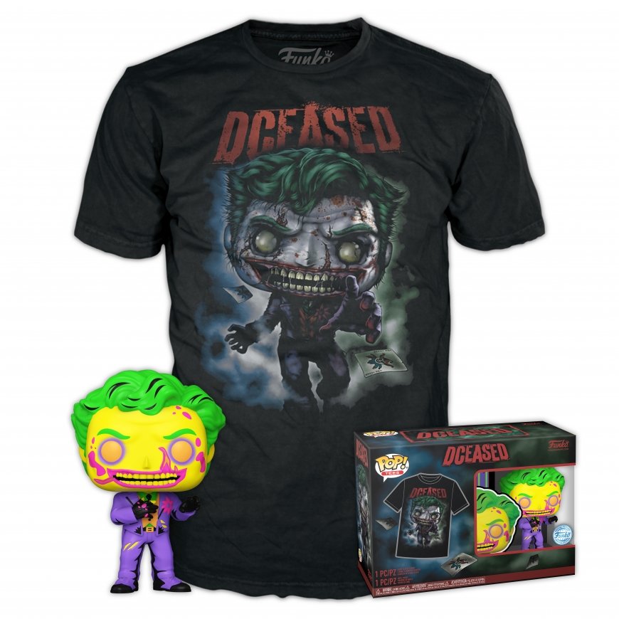 FUNKO POP! & TEE POP & Tee: DC- Joker CC - Medium, Multicolour, 4-inch, Anime, Collectible, Toys