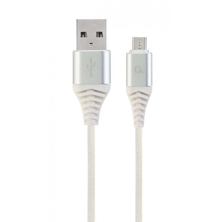 Cablexpert CC-USB2B-AMMBM-2M-BW2 USB-kaapeli USB 2.0 USB A Micro-USB B Valkoinen