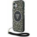 Guess HC IML Leopard Triangle Cord Strap Case for Apple iPhone 16 Pro Guess HC IML Leopard Triangle Cord Strap Case for Apple iPhone 16 Pro