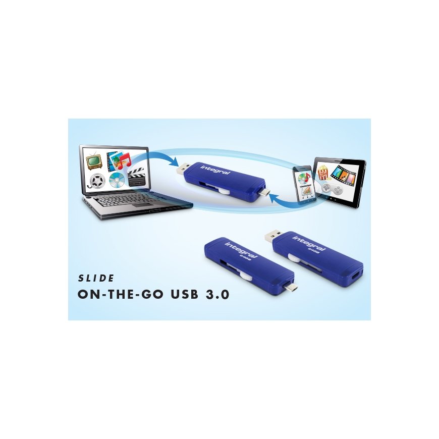 Integral Slide 16GB USB-välkmälu USB Type-A / Micro-USB 3.2 Gen 1 (3.1 Gen 1) Sinine – 3