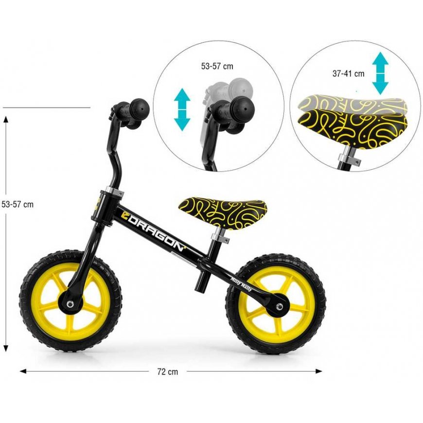 Milly Mally Balance Bike Dragon Black – 5