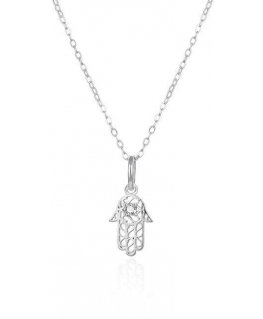Akaattihopea Hamsa-kaulakoru - Fatiman käsi AGT-N012W (ketju, riipus)