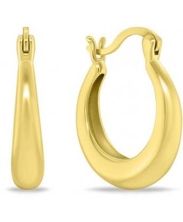 Brilio Silver Gold-plated oval earrings EA1145Y