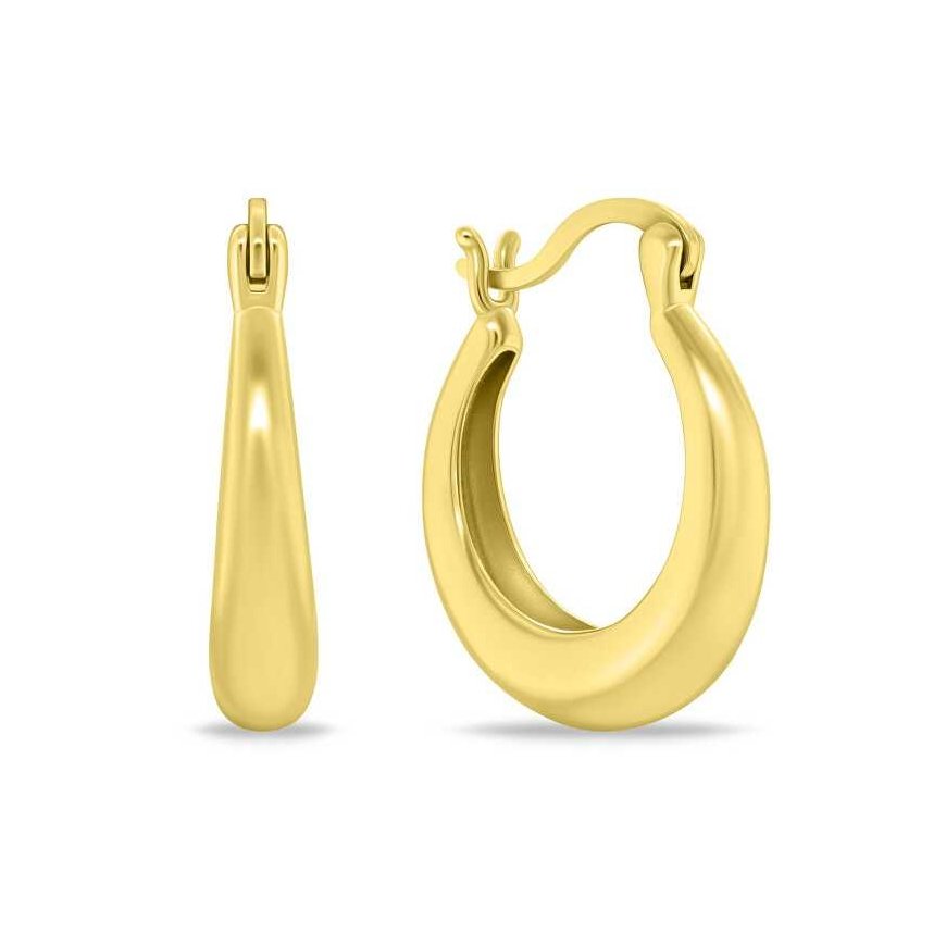 Brilio Silver Gold-plated oval earrings EA1145Y