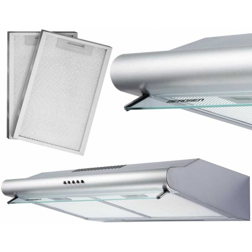 Cooker hood Kitchen hood under the cabinet - 60 cm Berdsen BE-10-A INOX absorber