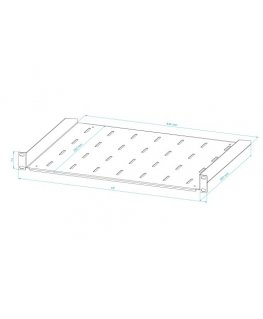 LEXI-Net 19" rack with perforation 1U/350mm, load capacity 15kg, black