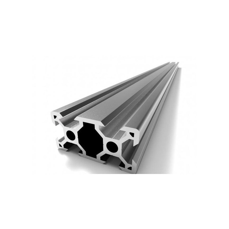 Drilled Aluminum profile V-SLOT 2040 - 1000mm length silver