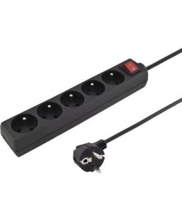 Konnoc DX-5FS 5m five-outlet power strip with switch BLACK