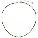 Evolution Group Steel necklace with green beads 42012.3 green Evolution Group Steel necklace with green beads 42012.3 green
