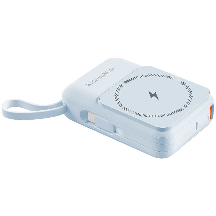 POWER BANK induction Kruger & Matz 10000 mAh Mag Safe with blue cable – 3