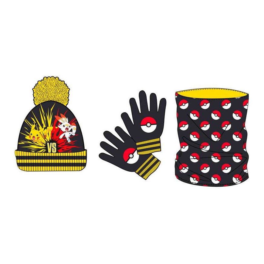 Nintendo Pokemon snood, hat and gloves