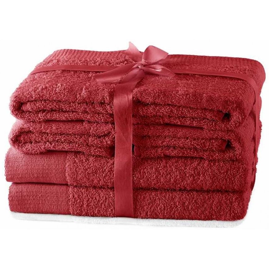 AmeliaHome Towel AH AMARI D.Red SET2*70x140+4*50x100 – 3