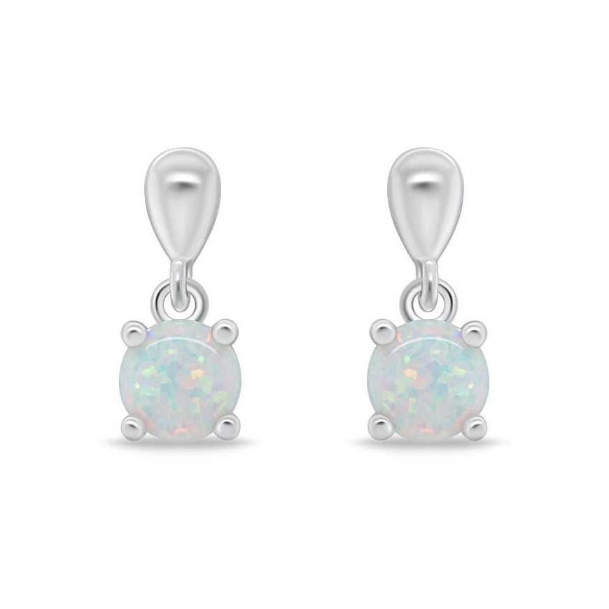 Brilio Silver Silver earrings with white opals EA1137W – 2