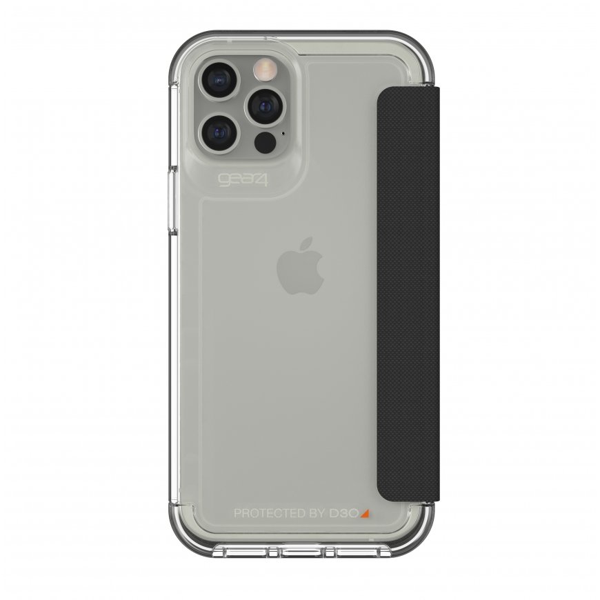 GEAR4 D3O Wembley Flip mobiiltelefoni ümbris 15,5 cm (6.1") Foolio Must, Läbipaistev