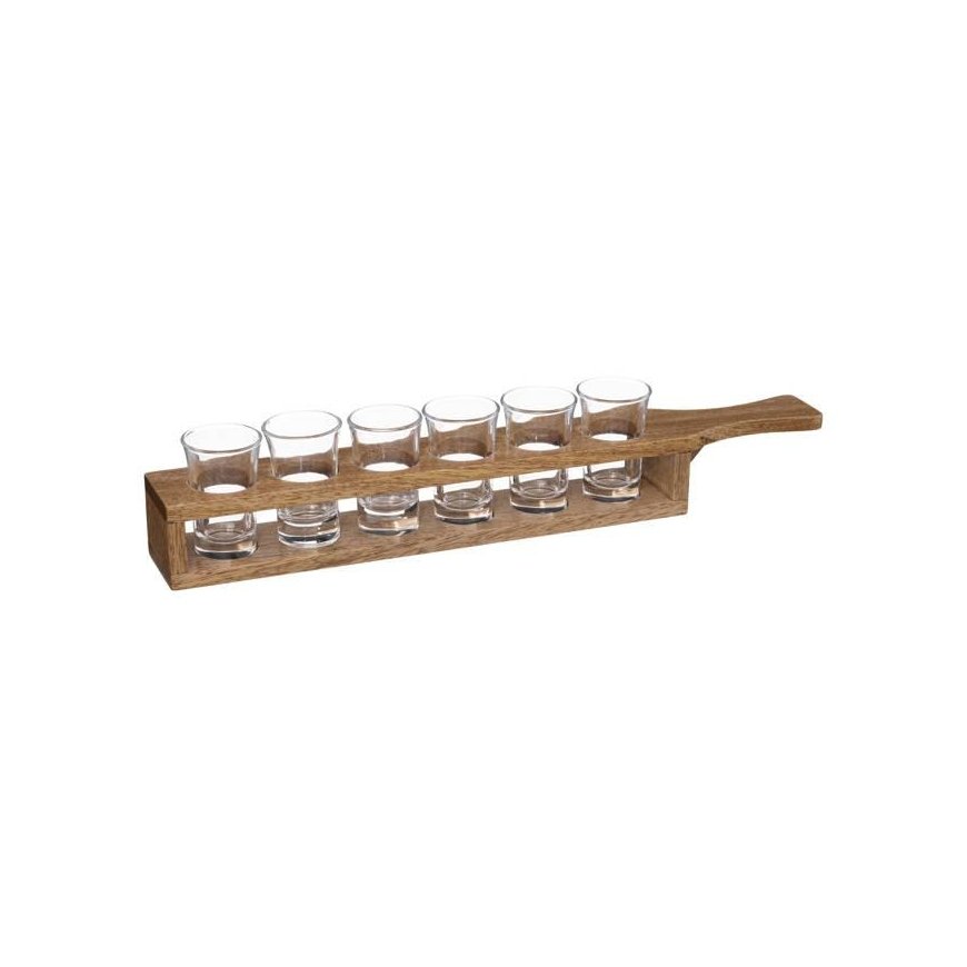 Secret De Gourmet Wooden Drinks Tray, 6 Glasses