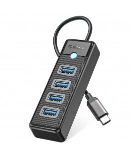 Orico PW4U-C3 USB-C | 4x USB-A 3.0 Hub - Black