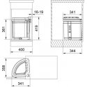 Franke Pivot 34 L 2 kori(a) musta, Harmaa Franke Pivot 34 L 2 kori(a) musta, Harmaa