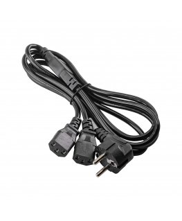 Akyga AK-PC-04A кабель питания Черный 1,8 m CEE7/7 2 x разъем C13