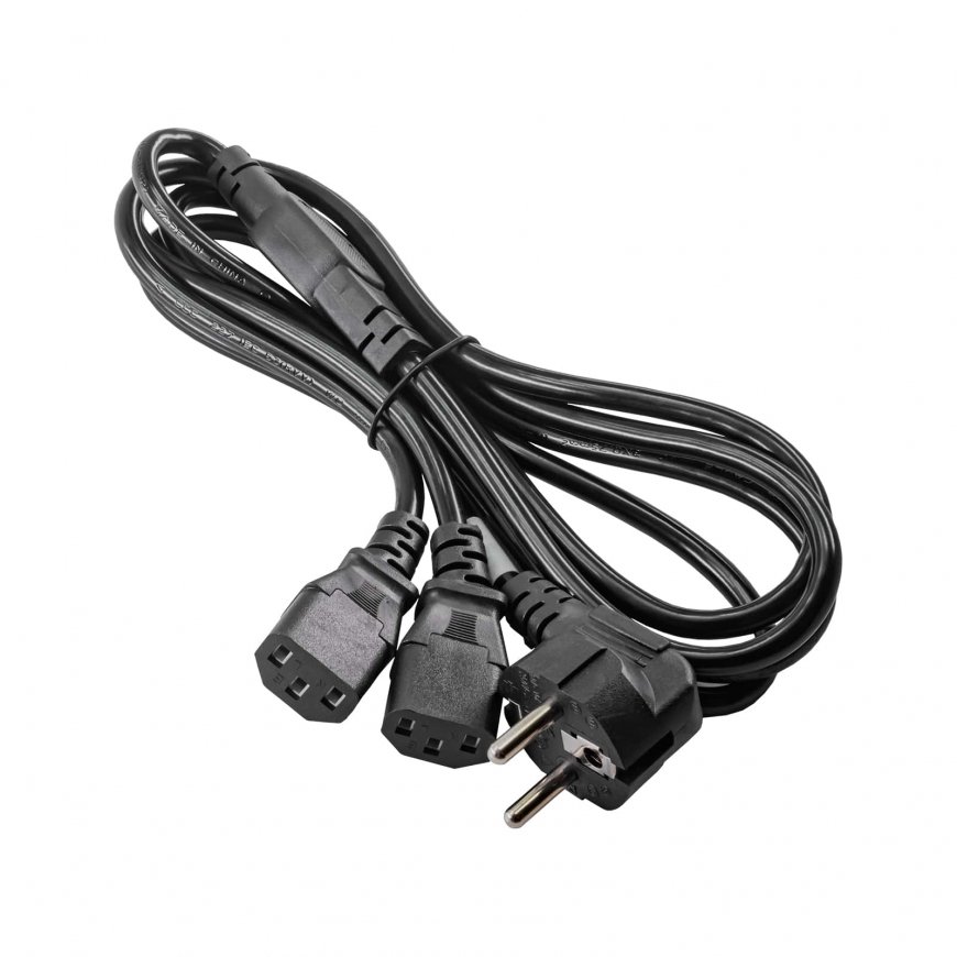 Akyga AK-PC-04A virtajohto musta 1,8 m CEE7/7 2 x C13 liitin