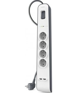 Belkin Surge Prot. Strip 4outlet 2xUSB-A, 2m Cabel BSV401vf2M-V2