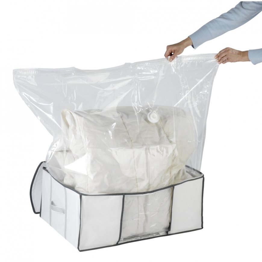 WENKO Vacuum Soft Box L Rectangular Polyethylene, Polypropylene (PP) Transparent, White – 3