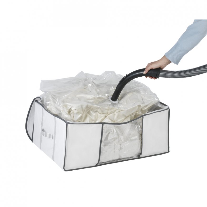 WENKO Vacuum Soft Box L Suorakulmainen Polyeteeni, Polypropeeni (PP) Läpinäkyvä, Valkoinen – 5