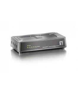 LevelOne FSW-0508TX сетевой коммутатор Неуправляемый Fast Ethernet (10/100) Черный, Серый