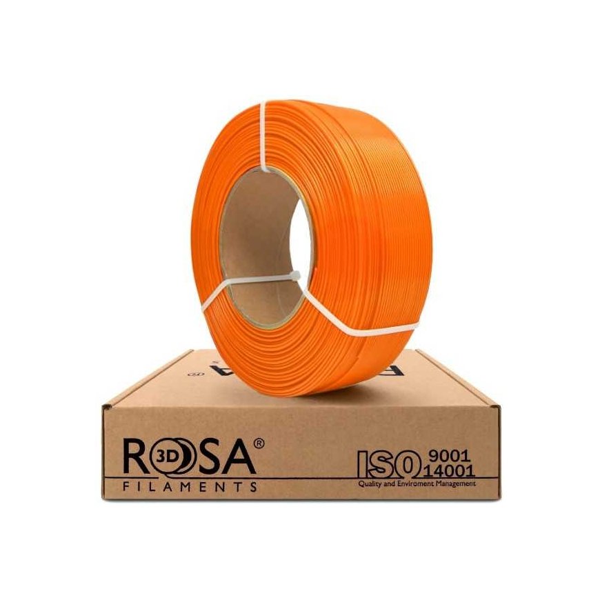 3D plastic PLA orange 1.75mm 1kg refill pack Rosa3D