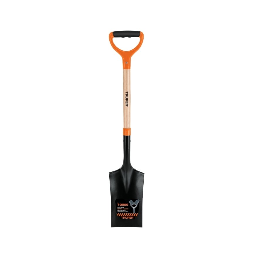 Trench shovel 19x53 cm, wooden shaft and 2-component wide D-shaped handle, 106 cm Truper® – 2